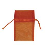 ORANGE ORGANZA DRAWSTRING BAGS 27218-BX